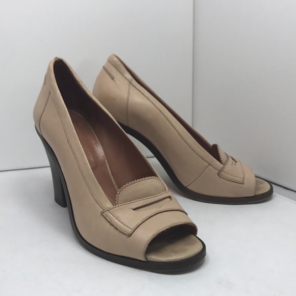 ROBERT CLERGERIE Peep Toe Heel Soft Pink Leather - Picture 2 of 6